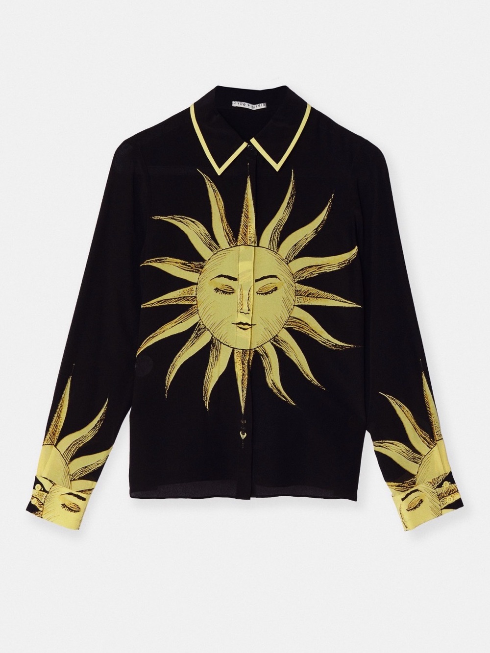 NWT Alice + Olivia Willa Sun Silk Shirt/ Blouse in Rising Sun. Size S